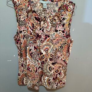 Paisley Sleeveless Top - Multicolor
